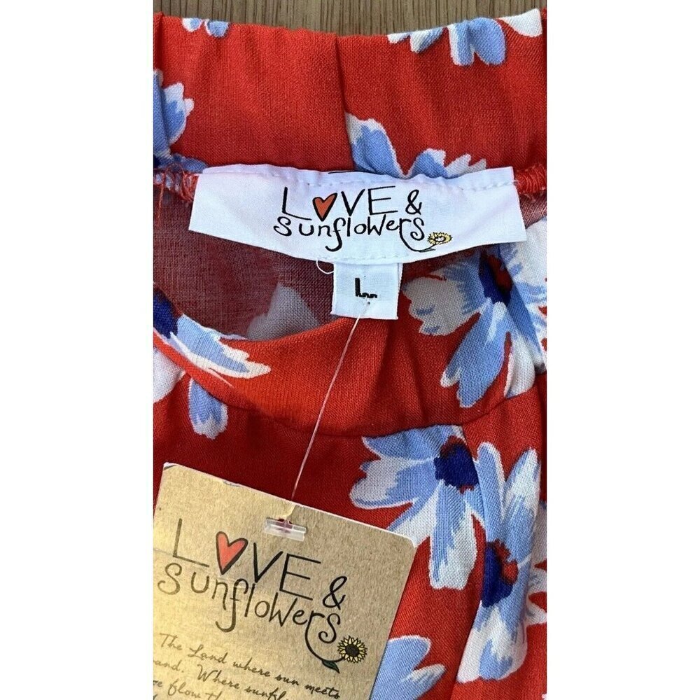 Love & Sunflower Girls Summer Floral Print Casual Pants Orange Size L - Picture 15 of 15